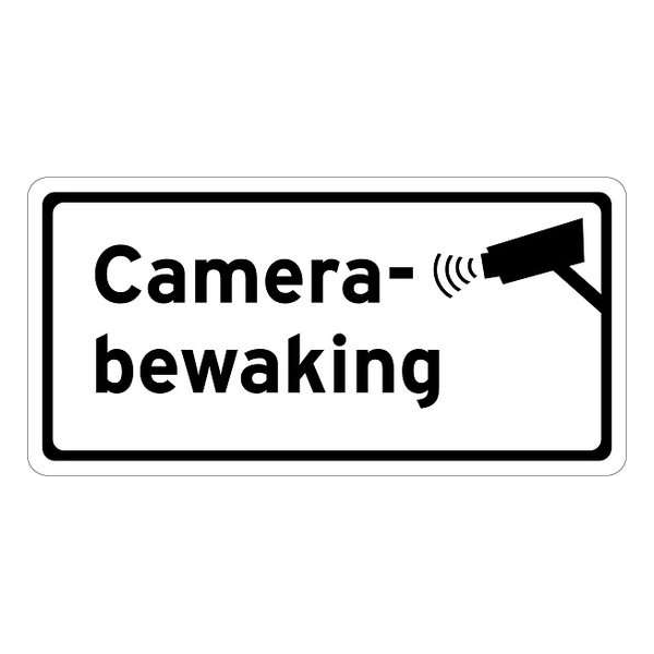 Camerabewaking bord 30x15 cm reflecterend klasse 1 Camerabewaking bord 30x15 cm reflecterend klasse 1
