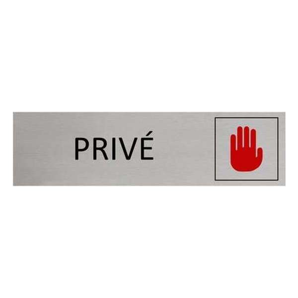 Aluminium Deurbordje Privé 165x45mm met tape Aluminium Deurbordje Privé 165x45mm met tape