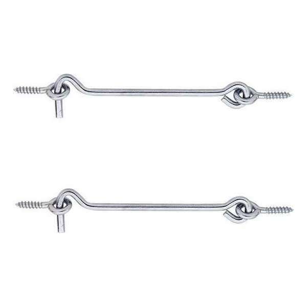 2x stuks windhaak / windhaken - verzinkt staal - 4 x 0,3 cm - stormhaken - deurhaken / raamhaken / deurvastzetters 2x stuks windhaak / windhaken - verzinkt staal - 4 x 0,3 cm - stormhaken - deurhaken / raamhaken / deurvastzetters