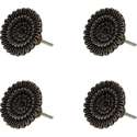 Clayre & Eef Deurknop Set van 4 Bloem Ø 5*3 cm Bruin Keramiek Rond Meubelknop