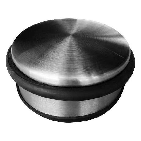 Benson Deurstopper - 10x10 Cm - Rubber, Rvs Benson Deurstopper - 10x10 Cm - Rubber, Rvs