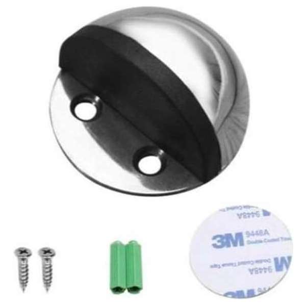 FSW-Products - 1 Stuk - Deurstopper RVS - Zelfklevende deurstop - Zilver - Incl. 2 schroeven & 3M tape - Deurstopper van metaal FSW-Products - 1 Stuk - Deurstopper RVS - Zelfklevende deurstop - Zilver - Incl. 2 schroeven & 3M tape - Deurstopper van metaal