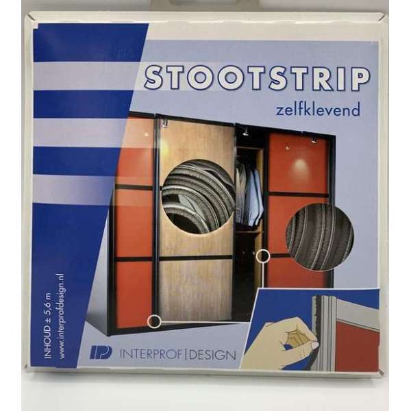 Stootstrip / tochtstrip zelfklevend 5.6 meter - Grijs Stootstrip / tochtstrip zelfklevend 5.6 meter - Grijs