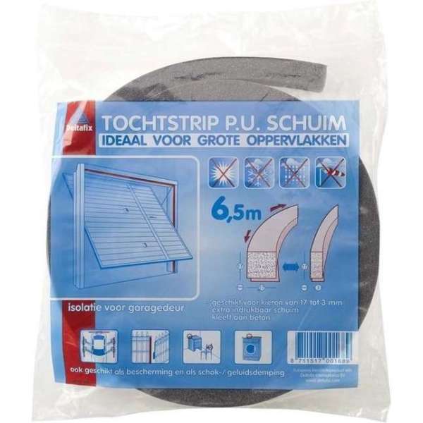 Deltafix Tochtstrip 6.5Mtr X 17 mm X 17 mm Deltafix Tochtstrip 6.5Mtr X 17 mm X 17 mm