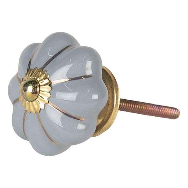 Clayre & Eef Deurknop Ø 4*4 cm Blauw Keramiek Meubelknop Clayre & Eef Deurknop Ø 4*4 cm Blauw Keramiek Meubelknop