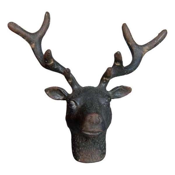 Clayre & Eef Deurknop Hert 7*8*6 cm Zwart, Bruin Ijzer Meubelknop Clayre & Eef Deurknop Hert 7*8*6 cm Zwart, Bruin Ijzer Meubelknop