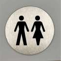 WC bord RVS man-vrouw ø 75 mm zelfklevend