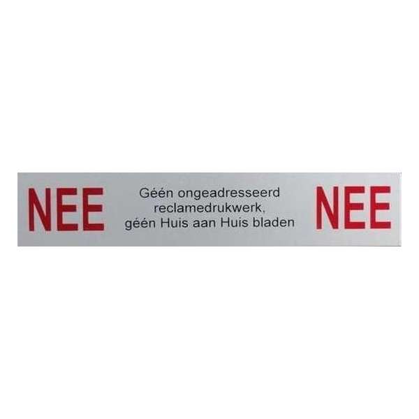 Aluminium bordje Nee nee brievenbus sticker nee nee bordje 5 jaar garantie! nee Nee sticker Geen reclame Aluminium bordje Nee nee brievenbus sticker nee nee bordje 5 jaar garantie! nee Nee sticker Geen reclame