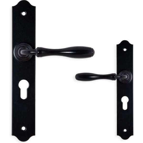 Mazovia - Deurklink op schild - Profielcilinder 55mm - zwart Mazovia - Deurklink op schild - Profielcilinder 55mm - zwart