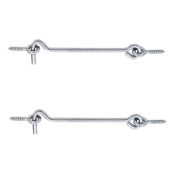 2x stuks windhaak / windhaken - verzinkt staal - 8 x 0,4 cm - stormhaken - deurhaken / raamhaken / deurvastzetters 2x stuks windhaak / windhaken - verzinkt staal - 8 x 0,4 cm - stormhaken - deurhaken / raamhaken / deurvastzetters