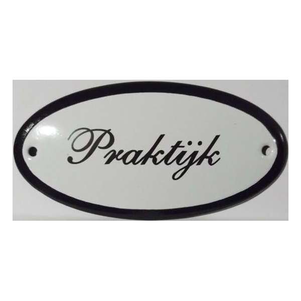 Emaille deurbordje ovaal 'Praktijk' Emaille deurbordje ovaal 'Praktijk'