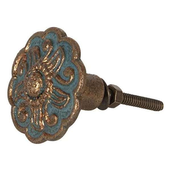 Clayre & Eef Deurknop 4*4 cm Bruin Metaal Meubelknop Clayre & Eef Deurknop 4*4 cm Bruin Metaal Meubelknop