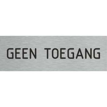 Deurbordje - geen toegang bord - bordje - geen toegang - rechthoekig met RVS look