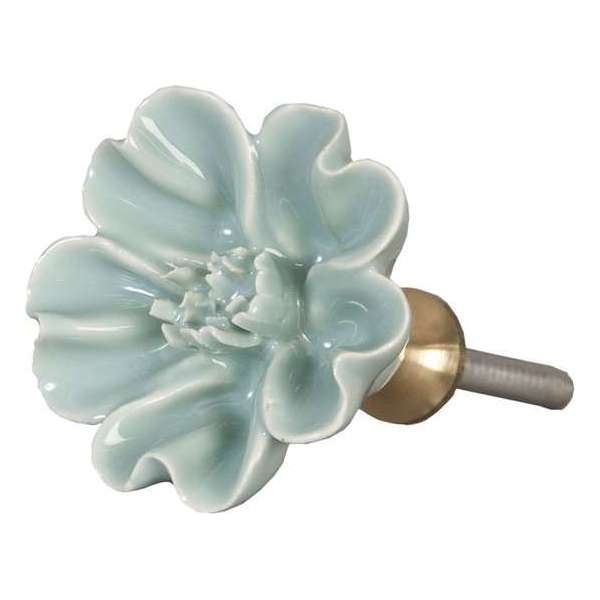 Clayre & Eef Deurknop Ø 4 cm Blauw, Bruin Keramiek Meubelknop Clayre & Eef Deurknop Ø 4 cm Blauw, Bruin Keramiek Meubelknop