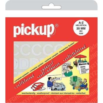 Pickup plakletters boekje Helvetica wit - 20 mm