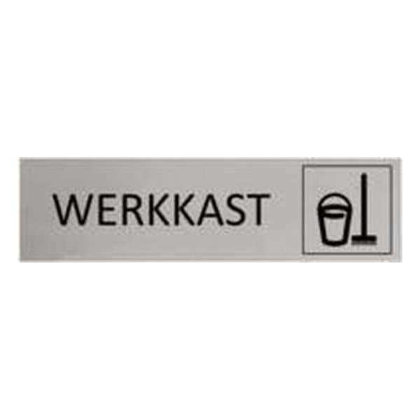 Aluminium Deurbordje Werkkast / Schoonmaak 165x45mm met tape Aluminium Deurbordje Werkkast / Schoonmaak 165x45mm met tape