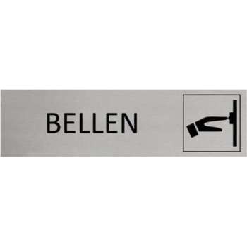 Aluminium Deurbordje Bellen 165x45mm met tape