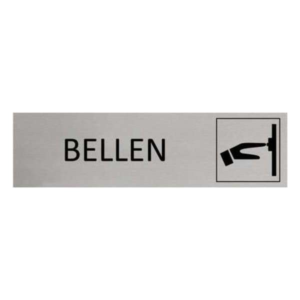 Aluminium Deurbordje Bellen 165x45mm met tape Aluminium Deurbordje Bellen 165x45mm met tape