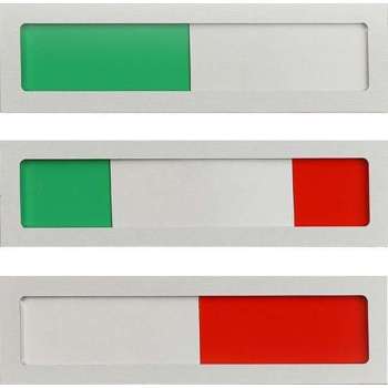Schuifbordje vrij - bezet zonder tekst - 100 mm x 28 mm - Met maar een dikte van 4 mm geen blok op je deur - Promessa-Design.