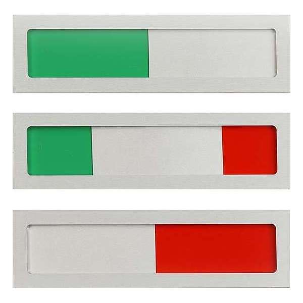 Schuifbordje vrij - bezet zonder tekst - 100 mm x 28 mm - Met maar een dikte van 4 mm geen blok op je deur - Promessa-Design. Schuifbordje vrij - bezet zonder tekst - 100 mm x 28 mm - Met maar een dikte van 4 mm geen blok op je deur - Promessa-Design.