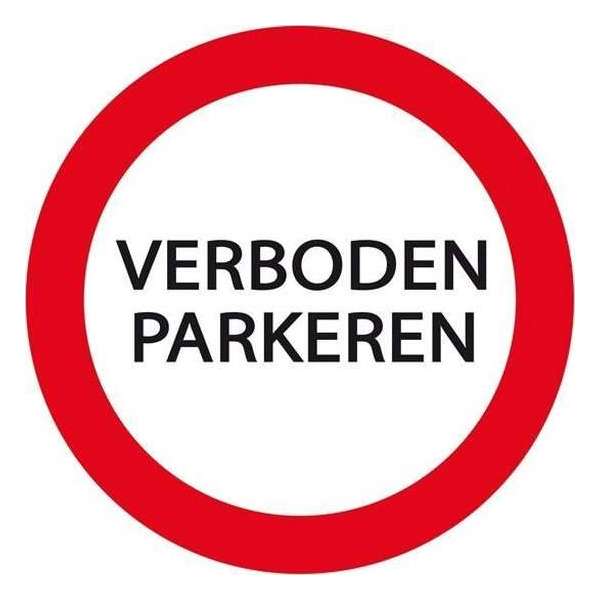 Plaat Verboden Parkeren Rond - plastic - Ø24 cm Plaat Verboden Parkeren Rond - plastic - Ø24 cm