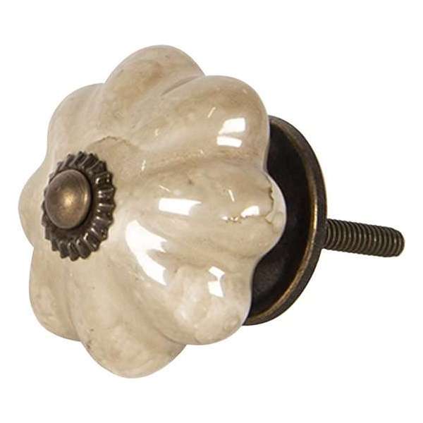 Clayre & Eef Deurknop 4*4 cm Beige Keramiek Meubelknop Clayre & Eef Deurknop 4*4 cm Beige Keramiek Meubelknop