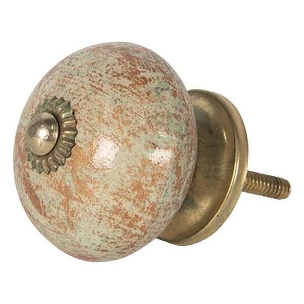 Clayre & Eef Deurknop 4*4 cm Bruin Keramiek Rond Meubelknop Clayre & Eef Deurknop 4*4 cm Bruin Keramiek Rond Meubelknop