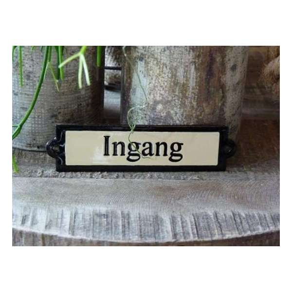 Emaille deurbordje recht 'Ingang' Emaille deurbordje recht 'Ingang'