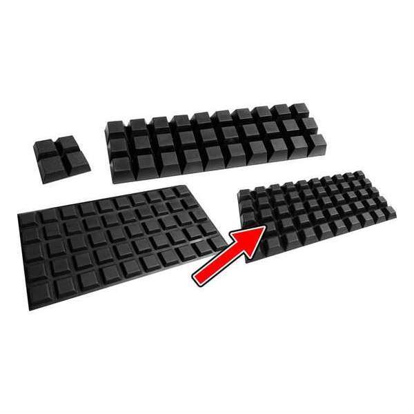 Set van 100 stootdopjes (12.7x12.7x6 mm, zwart, trapezium) Set van 100 stootdopjes (12.7x12.7x6 mm, zwart, trapezium)