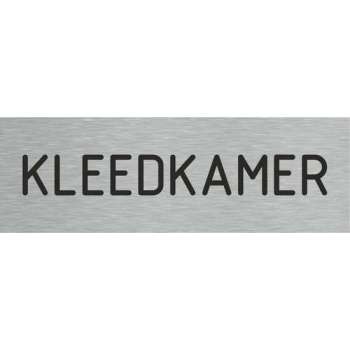 Deurbordje - kleedkamer - bordje - kleedkamer  - rechthoekig met RVS look