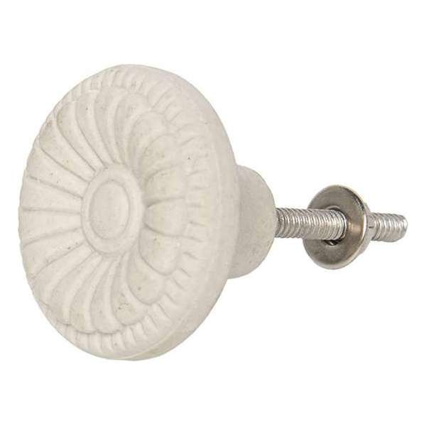 Clayre & Eef Deurknop Ø 4 cm Creme Keramiek Rond Bloem Meubelknop Clayre & Eef Deurknop Ø 4 cm Creme Keramiek Rond Bloem Meubelknop