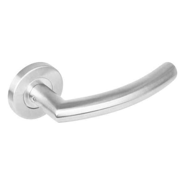 Intersteel Deurkruk Half Rond 90° op rozet rvs geborsteld Intersteel Deurkruk Half Rond 90° op rozet rvs geborsteld