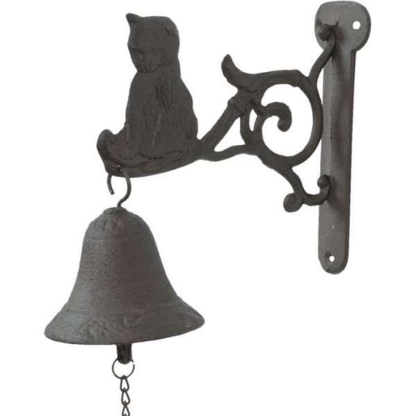 BMPdesign Gietijzeren deurbel met zittende poes BMPdesign Gietijzeren deurbel met zittende poes