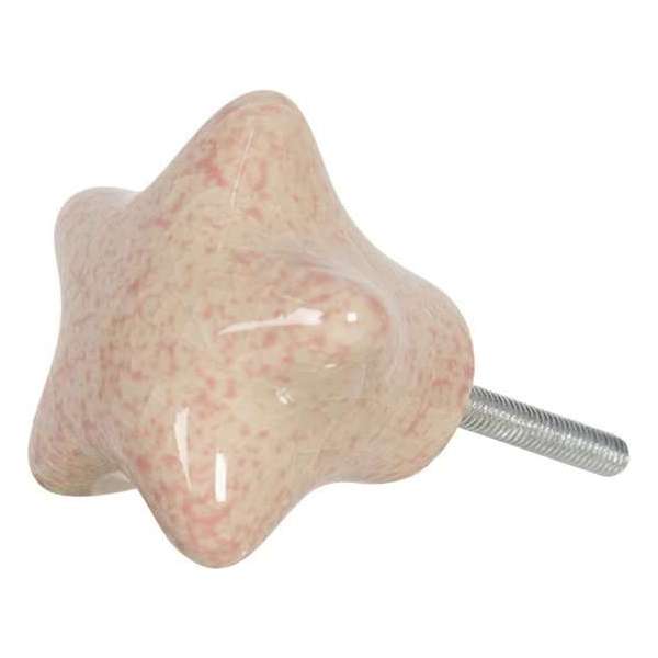 Clayre & Eef Deurknop 4*3*4 cm Roze Keramiek Meubelknop Clayre & Eef Deurknop 4*3*4 cm Roze Keramiek Meubelknop