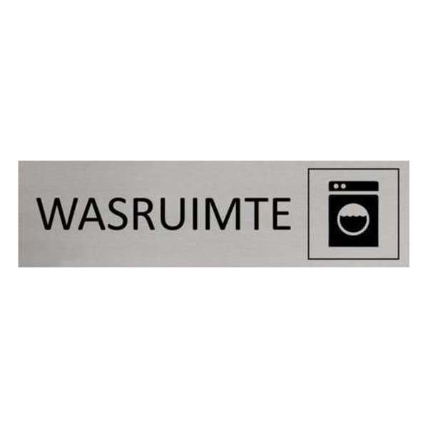 Aluminium Deurbordje Wasruimte 165x45mm met tape Aluminium Deurbordje Wasruimte 165x45mm met tape