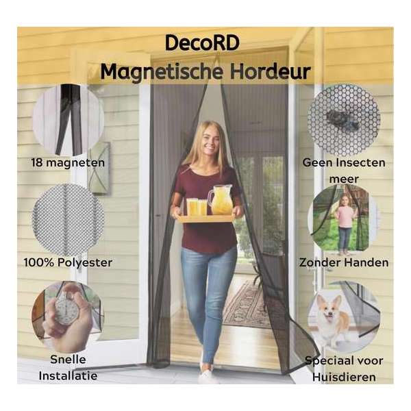 Vliegengordijn - Zwart - 100x210 cm Vliegengordijn - Zwart - 100x210 cm