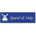 Naamplaatjes | Naamplaat brievenbus | Naamplaatje blauw recht Formaat 10x3 cm