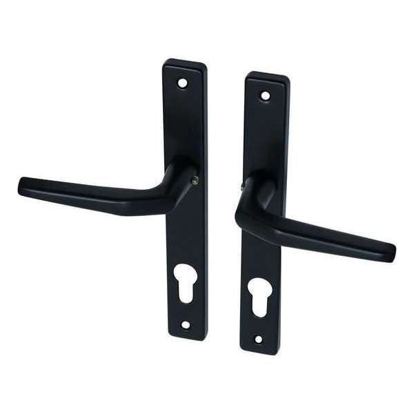 Wovar Deurkruk met schild Zwart PC85 - Recht model Wovar Deurkruk met schild Zwart PC85 - Recht model