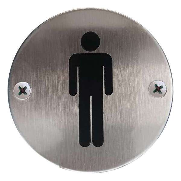 AVENUE pictogram toilet heren gegraveerd in rvs rond Ø 75mm AVENUE pictogram toilet heren gegraveerd in rvs rond Ø 75mm