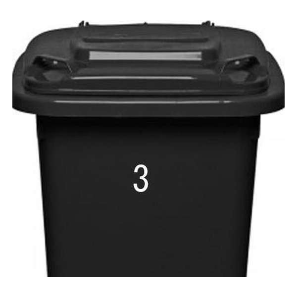 Cijfersticker – nummer 3 - wit - 10 cm - klikosticker - containersticker - brievenbussticker Cijfersticker – nummer 3 - wit - 10 cm - klikosticker - containersticker - brievenbussticker
