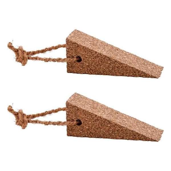 2x Deurstoppers / deurwiggen kurk - 4,5 cm - wig 2x Deurstoppers / deurwiggen kurk - 4,5 cm - wig