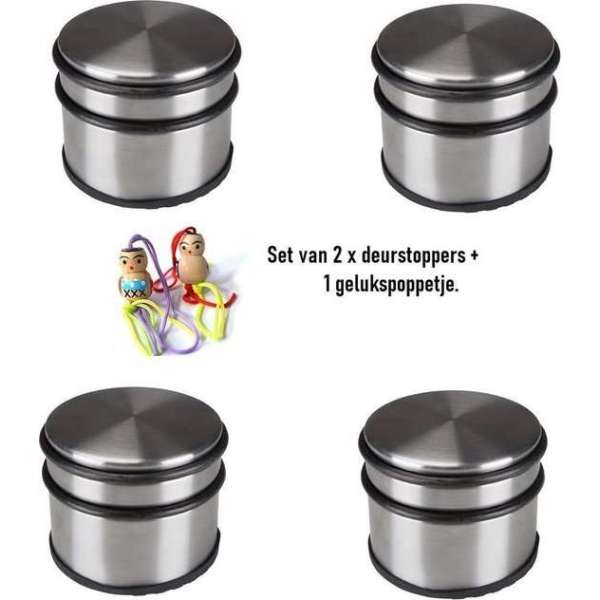 4 x Perel deurstoppers met gelukspoppetje. 4 x Perel deurstoppers met gelukspoppetje.