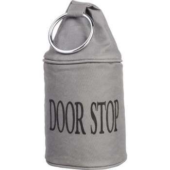 Canvas deurstopper grijs met ring 28 cm - Deur vastzetter - Deurstop 2,7 kg