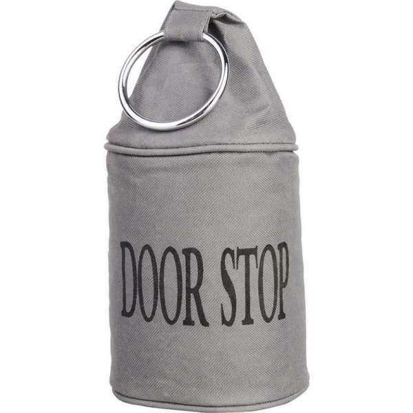 Canvas deurstopper grijs met ring 28 cm - Deur vastzetter - Deurstop 2,7 kg Canvas deurstopper grijs met ring 28 cm - Deur vastzetter - Deurstop 2,7 kg