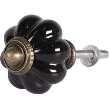 Clayre & Eef Deurknop Ø 4 cm Zwart Keramiek