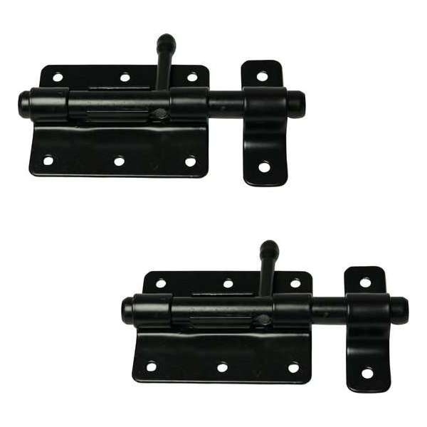 2x stuks grendel / schuif zwart 6,5 x 5 cm - heksluitingen - profielgrendels / poortsloten / plaatgrendels 2x stuks grendel / schuif zwart 6,5 x 5 cm - heksluitingen - profielgrendels / poortsloten / plaatgrendels