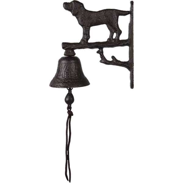 Clayre & Eef Ouderwetse Deurbel Gietijzer Hond 8*15*20 cm Bruin Ijzer Rond Tuinbel Buitenbel Bel met Klepel Clayre & Eef Ouderwetse Deurbel Gietijzer Hond 8*15*20 cm Bruin Ijzer Rond Tuinbel Buitenbel Bel met Klepel