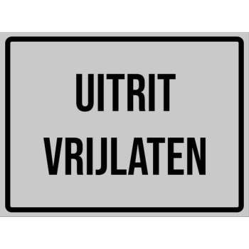 Uitrit Vrijlaten Bord | Antraciet | Kunststof | 330 x 245mm