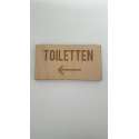 Bordje Toiletten met pijl links - klein