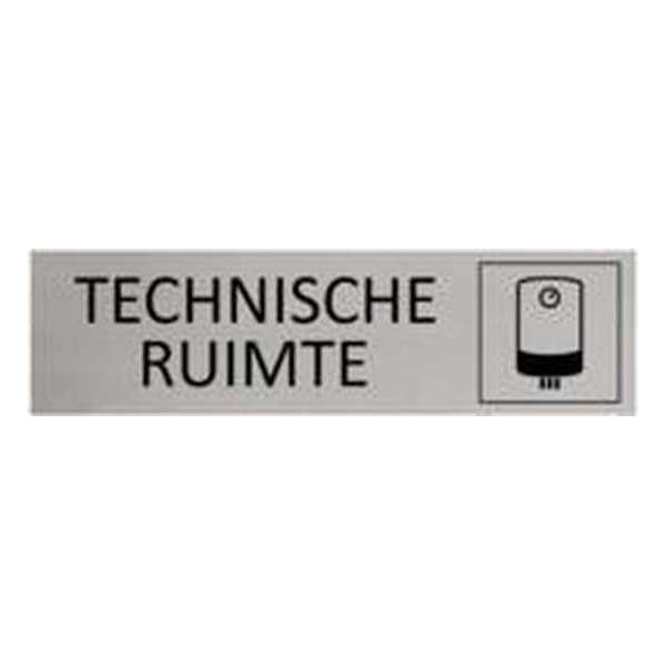 Aluminium Deurbordje Technische ruimte 165x45mm met tape Aluminium Deurbordje Technische ruimte 165x45mm met tape